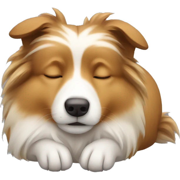sleeping shetland sheepdog emoji