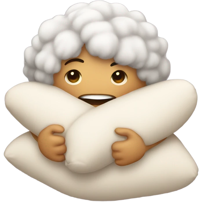 Holding a pillow goodnight emoji