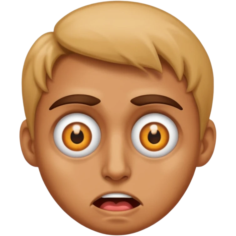 Crazy face emoji with twitching eye emoji