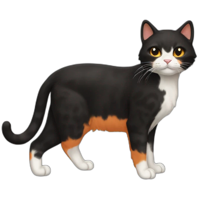 carey cat black with orange and white fur emoji