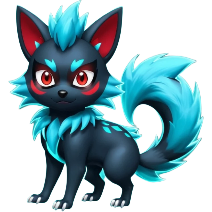 Shiny Cool Badass Zorua-Fakémon-hybrid-creature (full body)  emoji