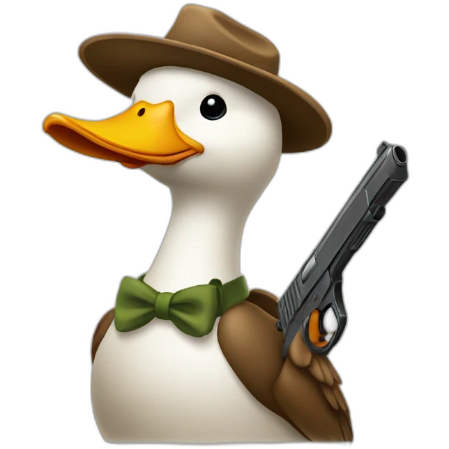 Canard avec pistolet emoji