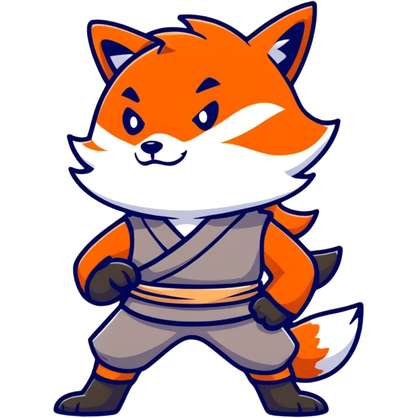 cute fox ninja character emoji