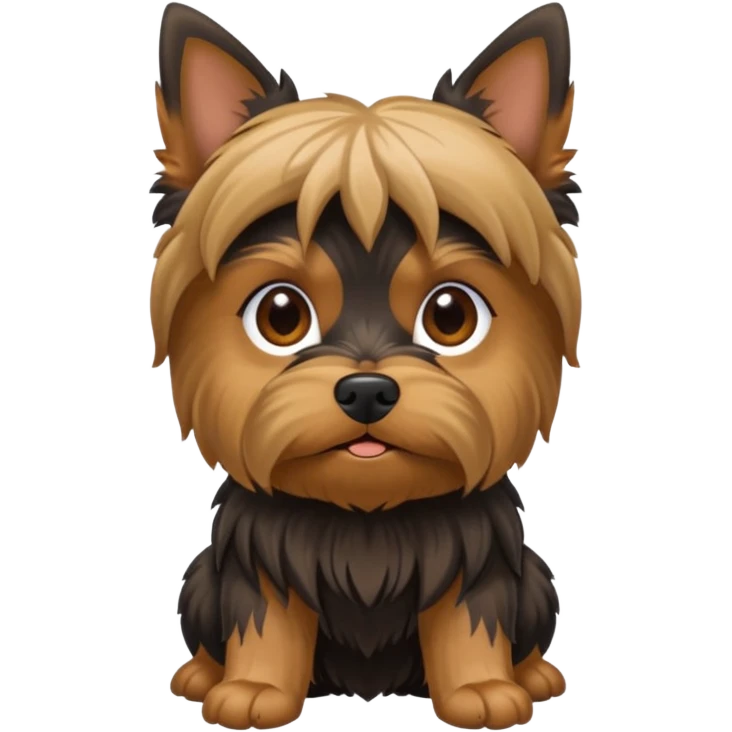 Yorkshire terrier na privada sentado fazer poop  emoji