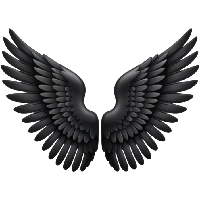 Left black angel wing emoji