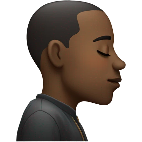 Black dude kissing emoji