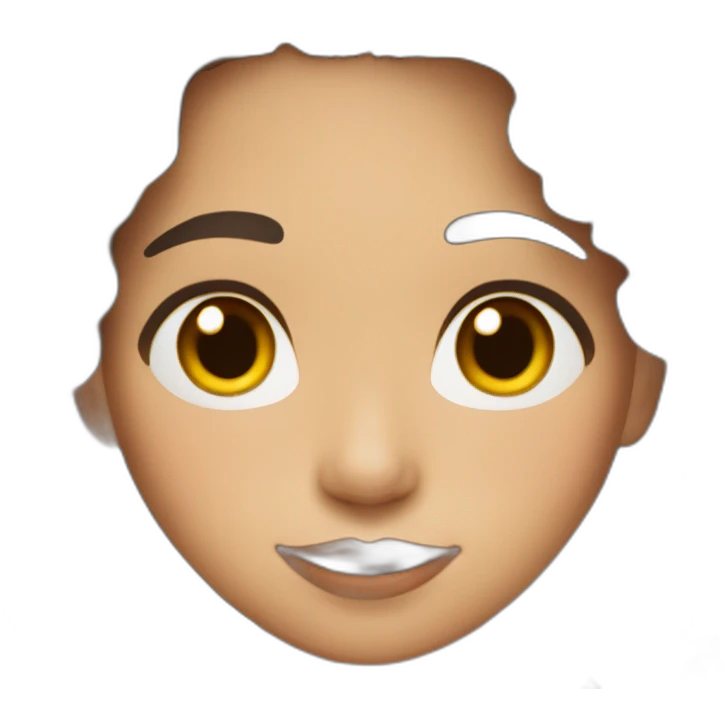 filipina with freckles wavy shoulder-length dark brown hair emoji