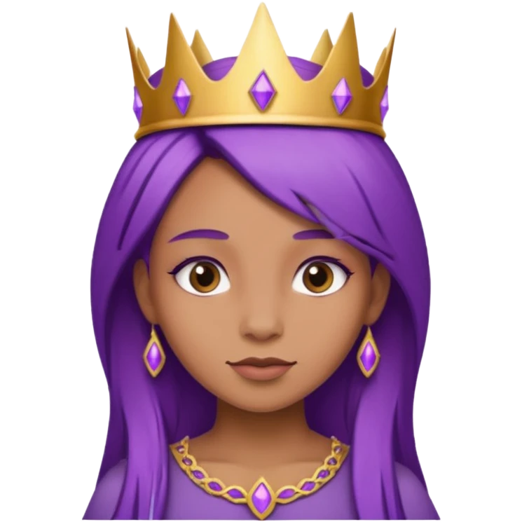 brown princess with purple  hair emoji