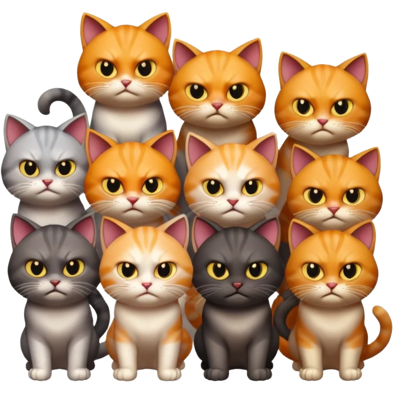 Horde of fighting cats emoji