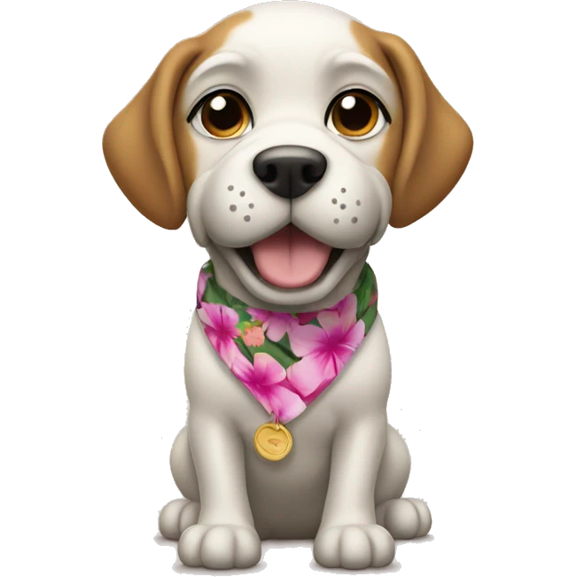 Dog with Hawaii Tshirt emoji