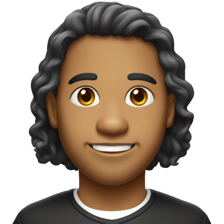 Menino indigena brasileiro de cabelo preto ondulado franja e pele clara  emoji