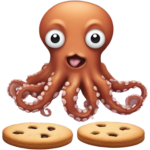 Octopus eating a cookie emoji