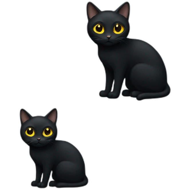 Black cat with yellow eyes emoji