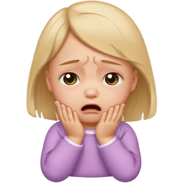 a portrait of small crying baby gỉrl emoji
