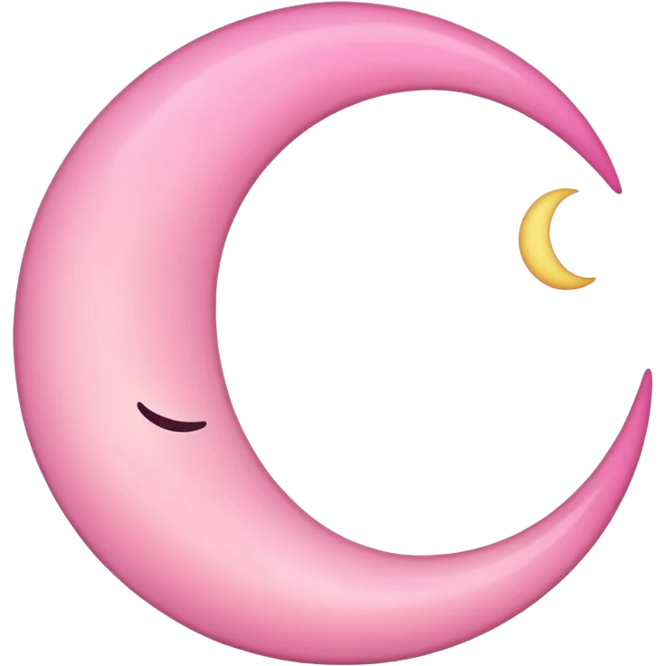 Pink crescent moon no face emoji