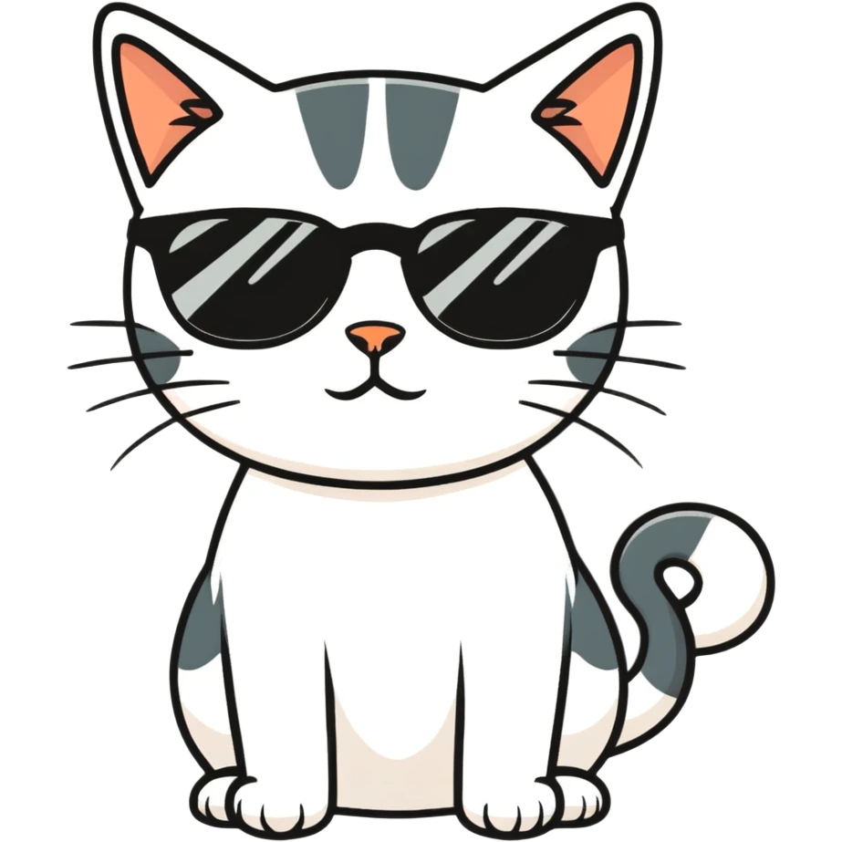 Cat with sunglasses emoji