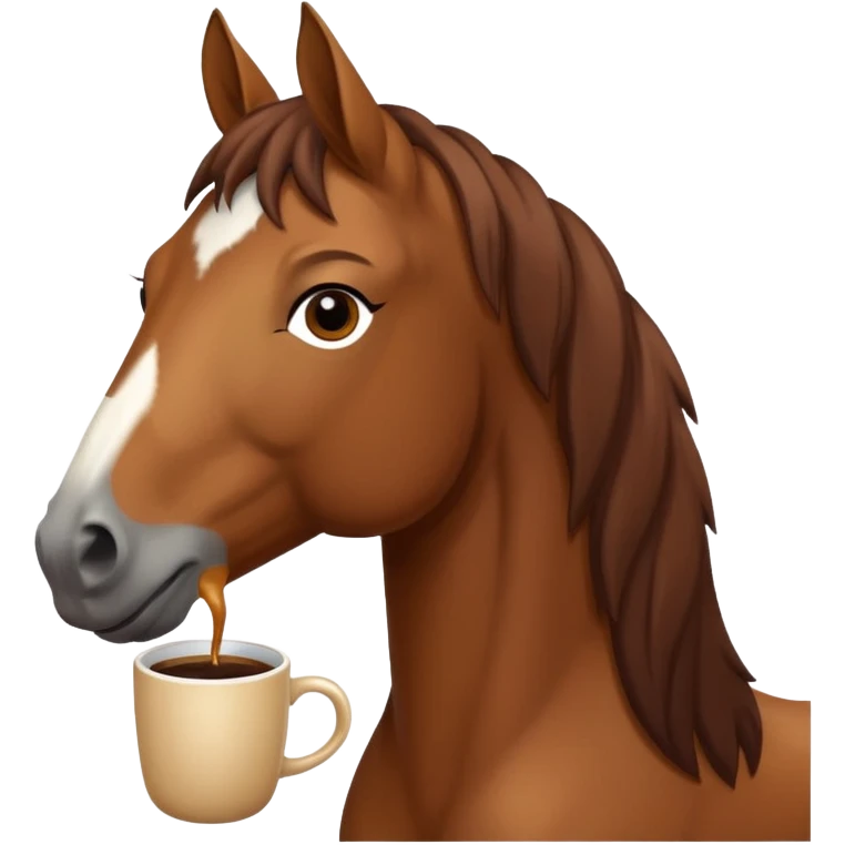 Horse drinking coffee emoji