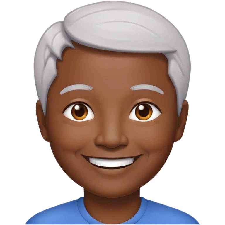 Nam, 60 tuổi, đầu đinh, cười, da đen emoji