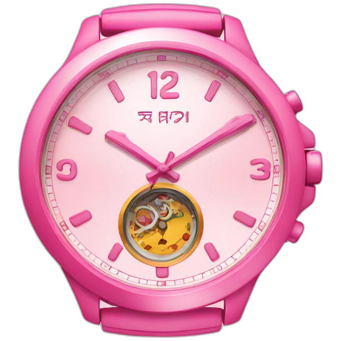 Reloj rosa emoji