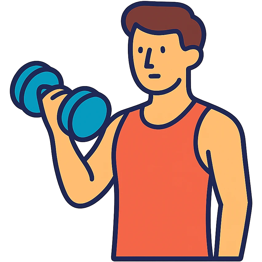 a sportman doing a curls emoji
