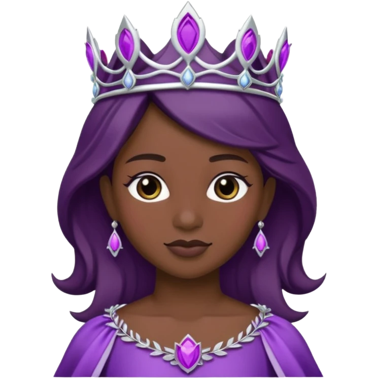 Purple rose with silver tiara and a purple emblem leaf wreath emoji