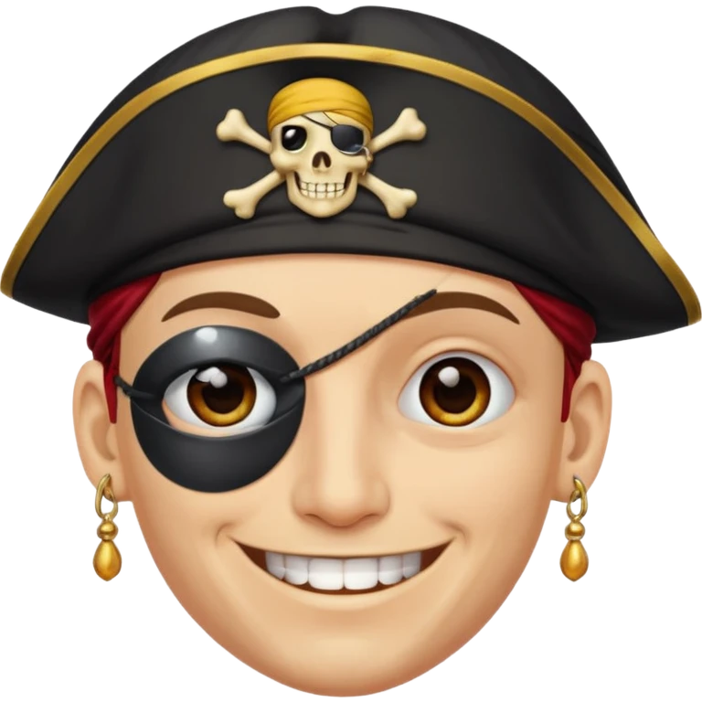 Eye patch pirate with earring, one eye covered
 emoji