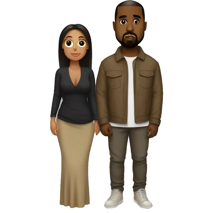 Kanye west with his wife  emoji