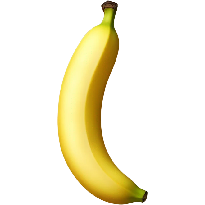 Create a one yellow banana emoji with light brown spots, adding subtle texture and shading. The design should look natural and symbolize growth and progress. emoji