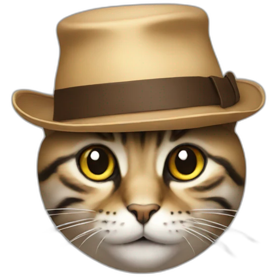 Chapeau sur chat emoji