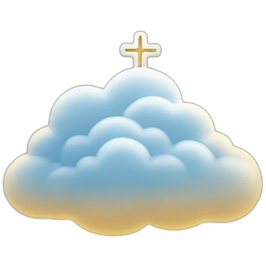 Cloud with eyes praying to jesus emoji