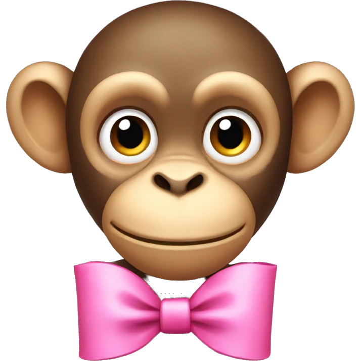 A monkey with a pink bow emoji