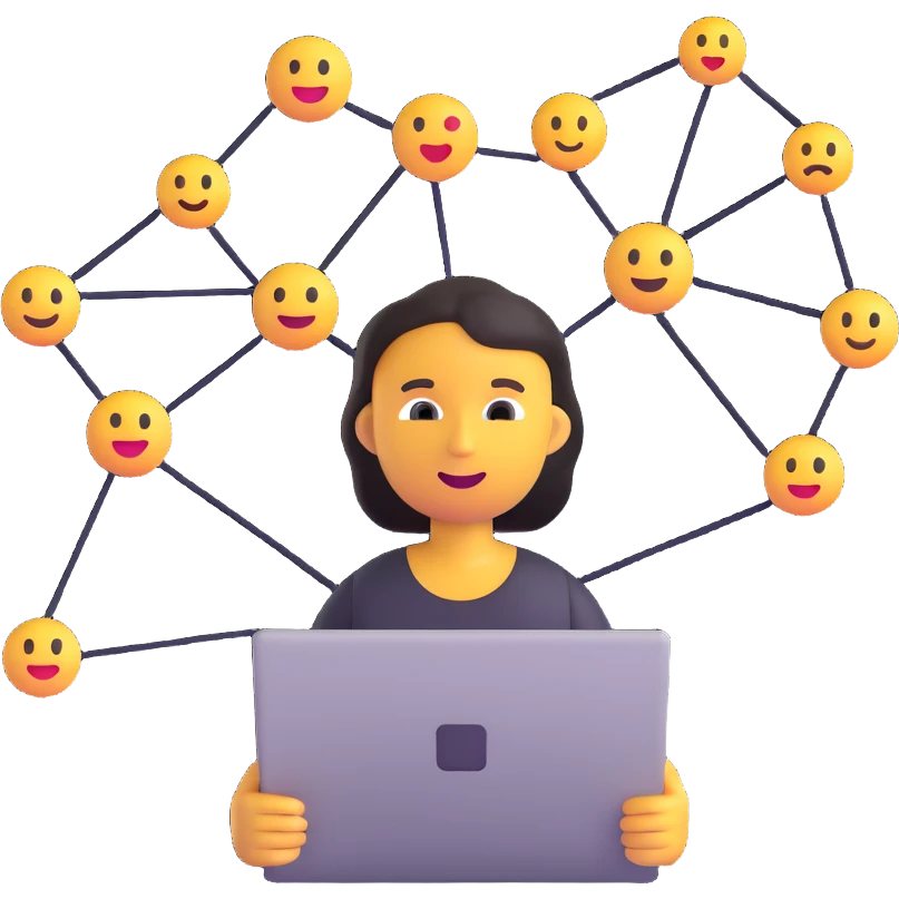 professional I.T. solution architect emoji holding a laptop and network diagram, modern style emoji