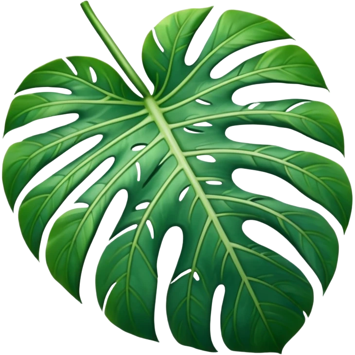 white and green monstera leaf emoji