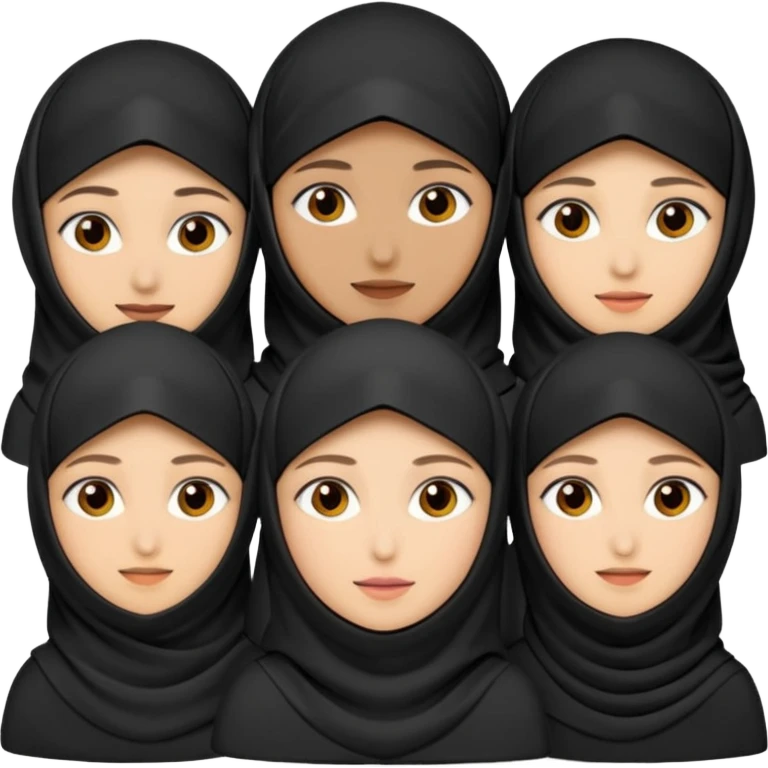 muslim faily emoji , with the women wearing niqab emoji