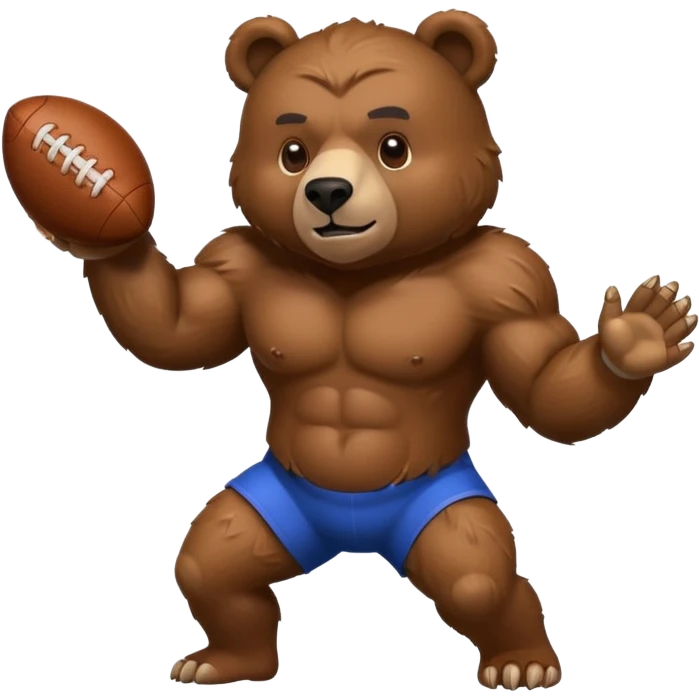 Bear play fotball emoji