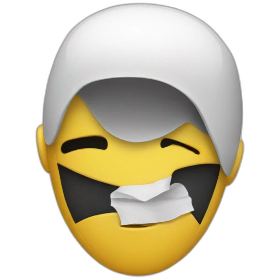 a crash test dummy crying emoji