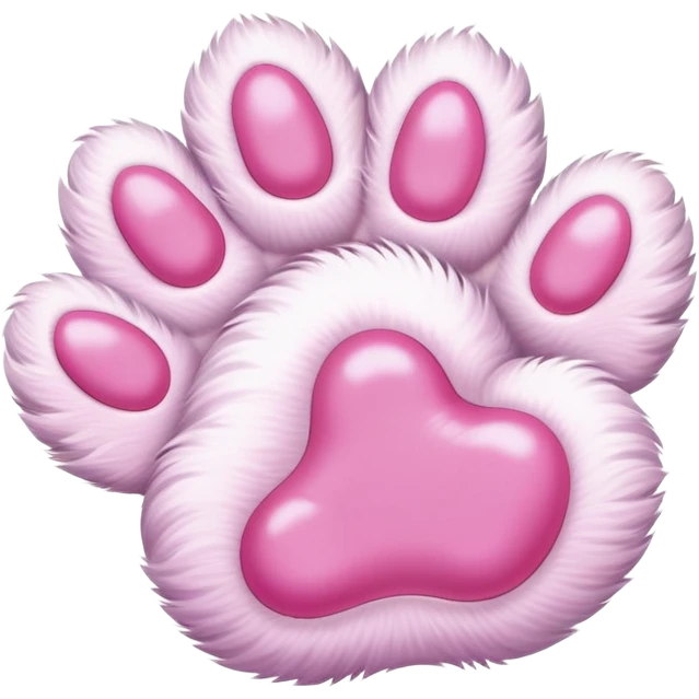 cat paw, cute feline foot with pink paw pads emoji