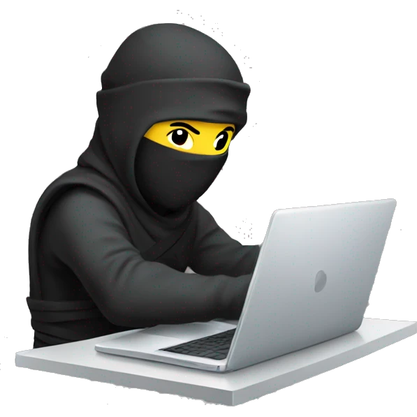 ninja working on laptop  emoji