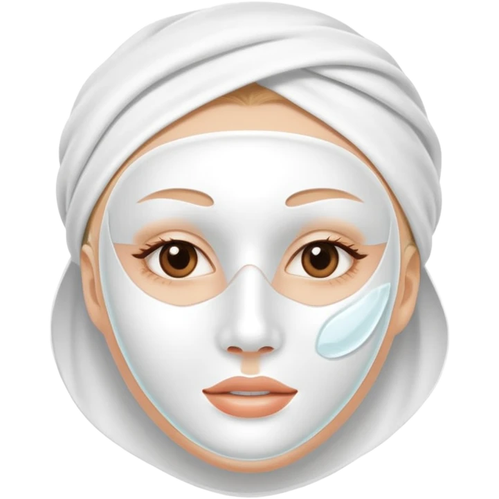 a white skincare beauty mask pack for face, without human's face emoji