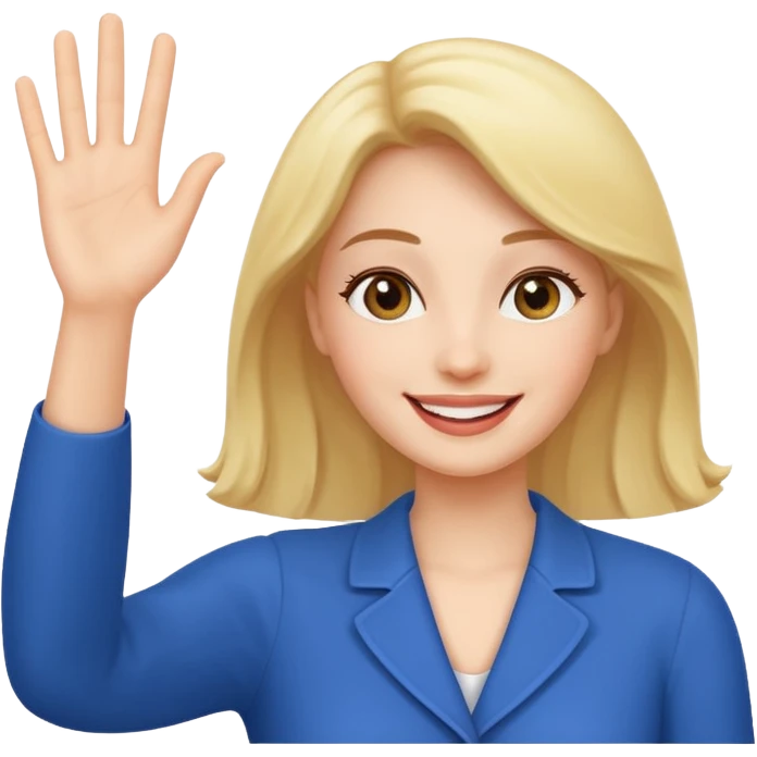 woman waving hello emoji