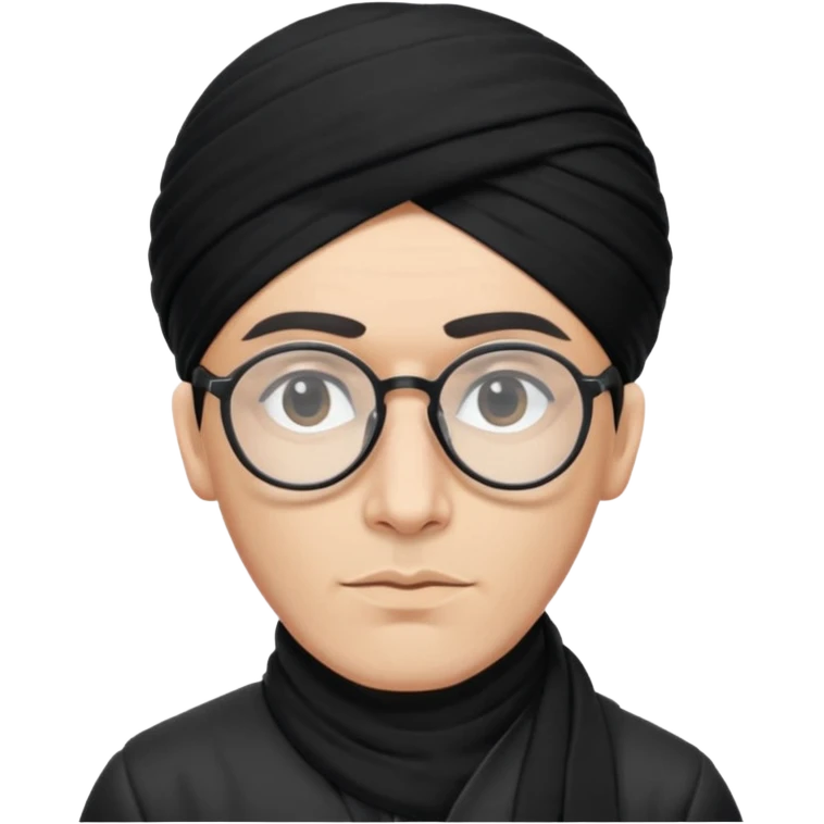A kashmiri  criminal daku whose white face is somewhat triangular and  wears specs emoji