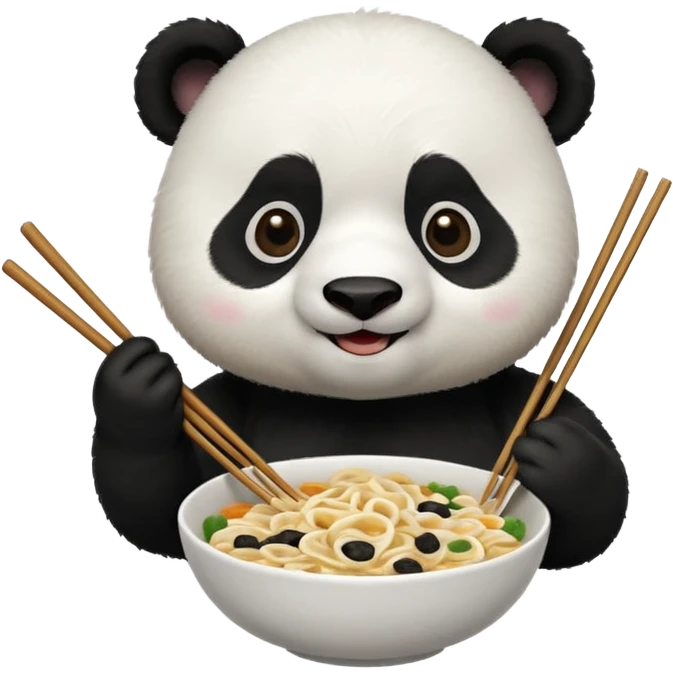 A Kang fu panda eating noodles  emoji