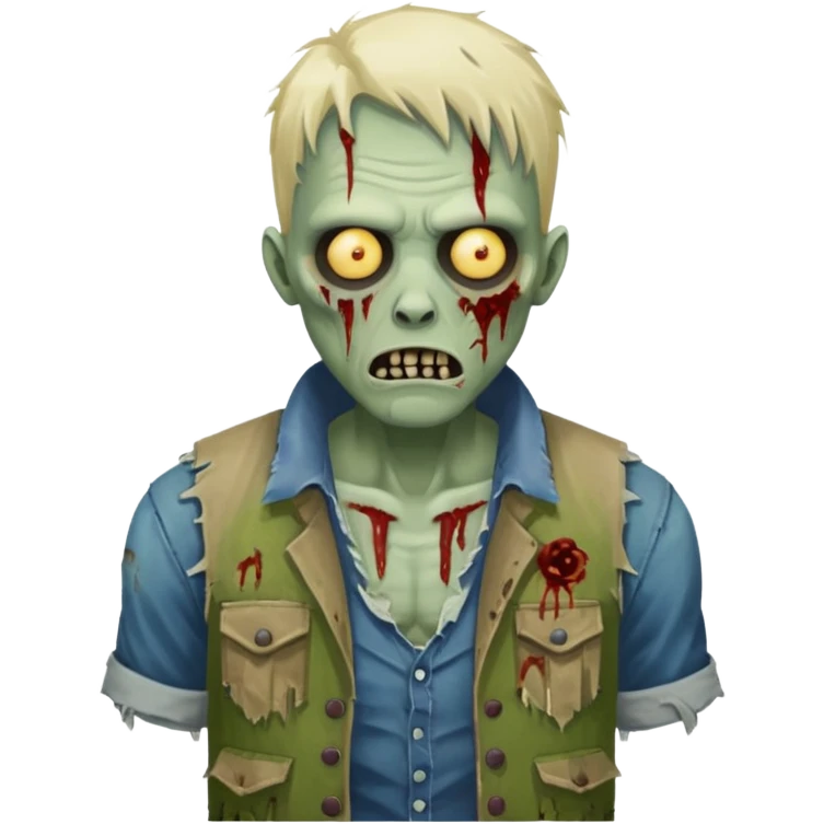 zombie in vest and shirt emoji