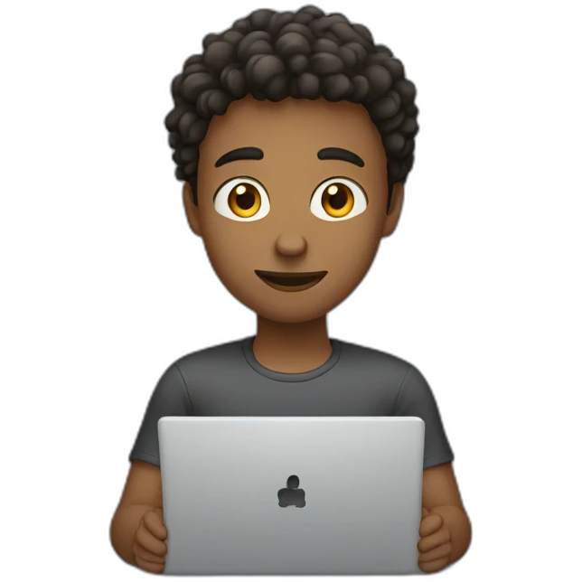 young guy with a laptop emoji