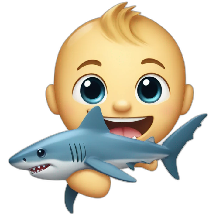 Shark with a baby emoji