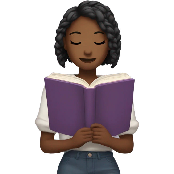 aesthetic girl reading a book emoji