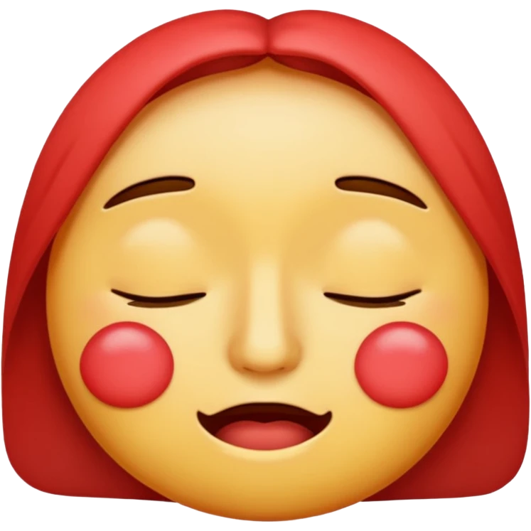 Hot face emoji with close eye. very blushy emoji