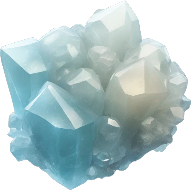 Clear cluster of quartz light blue emoji