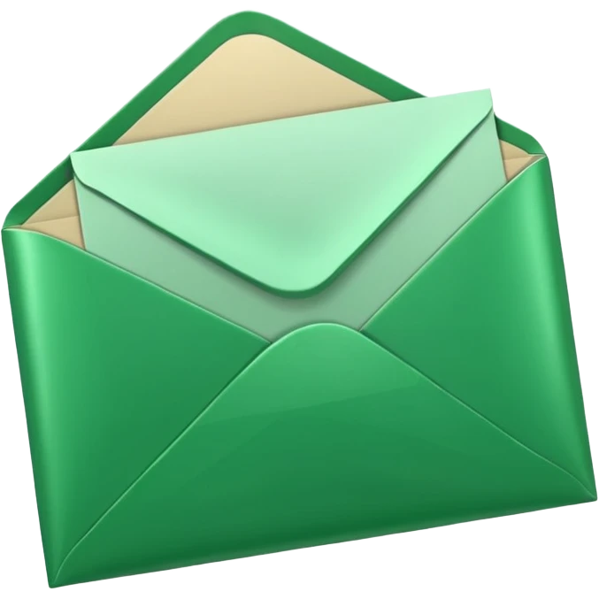3D green envelope  emoji