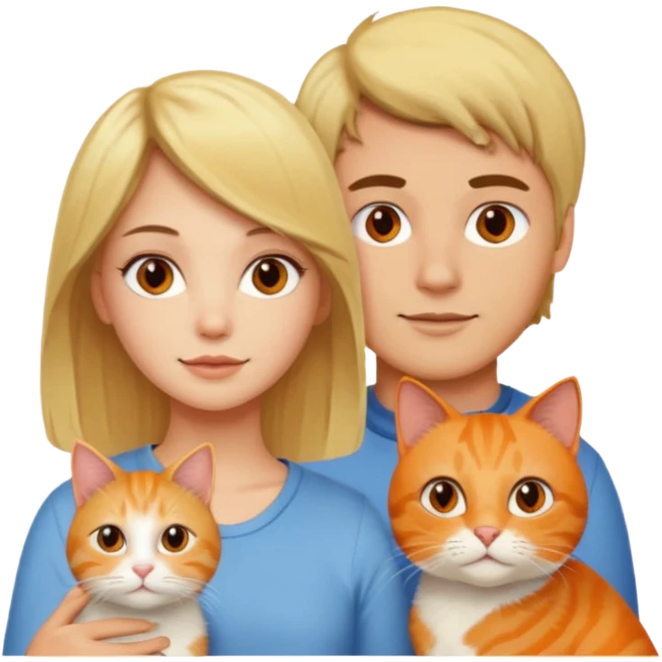 blond-hair-girl-and-brunette-hair-man-and-orange-cat emoji